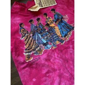 NWT Vintage 90s The Mountain Native American Tie Dye T-Shirt Small Pink